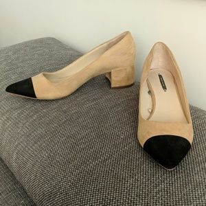 Zara chunky dual color heel
